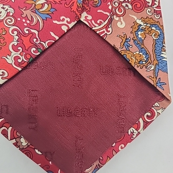 Vintage Liberty Red Green Blue Maroon Silk Tie 3.5" X 56" - Picture 5 of 6